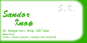 sandor knop business card